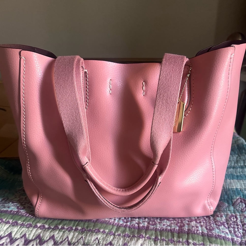 Coach Pink Leather Tote Bag